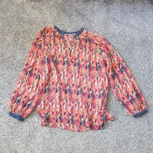 Vibrant Multicolor Geometric Blouse